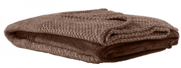 Flanell Kombi Wohndecke braun von Gold-Line 150x200cm